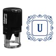 thumbnail image 1 of Printtoo R-40 U Alphabet Monogramme Initiale Carré Tourbillon Frontière Auto Encrage Tampon en Caoutchouc Bureau Stationnaire, 1 of 3
