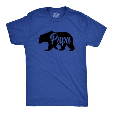 Mens Papa Bear Funny Shirts for Dads Gift Idea Humor Novelty Tees Family T shirt (Heather Royal) - M Graphic Tees