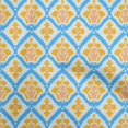 thumbnail image 1 of oneOone Georgette Viscose Turquoise Blue Fabric Asian Ikat Sewing Craft Projects Fabric Prints By Yard 42 Inch Wide, 1 of 4