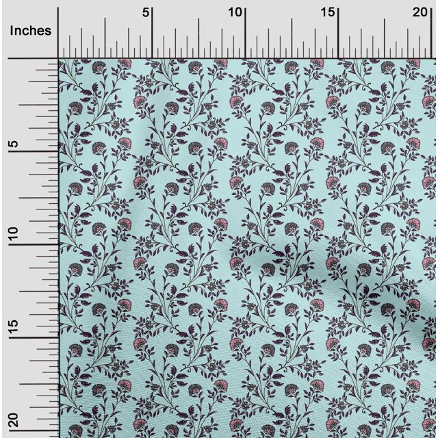 oneOone Tissu Flex Coton Feuilles & Floral Imprimé Bloc Tissu BTY 40 Pouces de Large