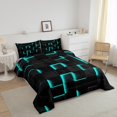 thumbnail image 3 of Erosebridal Gradient Checkered Comforter Sets Toddler Size,Buffalo Stereoscopic Comforters & Duvets,Geometry Decor,Reversible,Breathable,2pcs, 3 of 7
