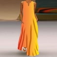 thumbnail image 2 of EQWLJWE Longue Robe pour Femmes Femmes Décontractée Ample Imprimée Robe Débardeur Plage Col en V avec Poche Robe d'Été Sans Manches Robes, 2 of 5