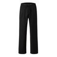thumbnail image 4 of Timegard Womens Pants Plus Size Cotton Linen Straight Leg Elastic Waisted Drawstring Lounge Trousers, 4 of 5