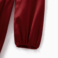 thumbnail image 5 of PatPat Tenues Assorties Rouges pour la Famille Robe en Satin Soyeux à Longues Manches Bouffantes Ou Chemise à Carreaux, 5 of 5