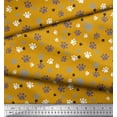 thumbnail image 3 of Soimoi Gold Rayon Fabric Paw Dog Decor Fabric Printed Yard 56 Inch Wide, 3 of 3