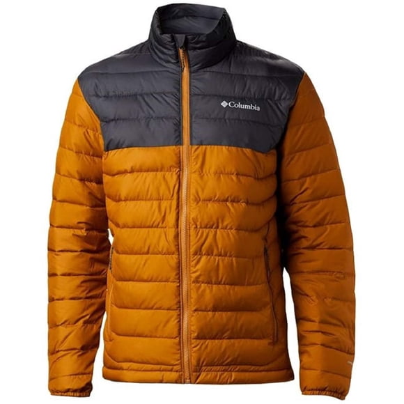 Columbia Men's Powder Lite Insulated Jacket, Burnished Amber, Shark, XL