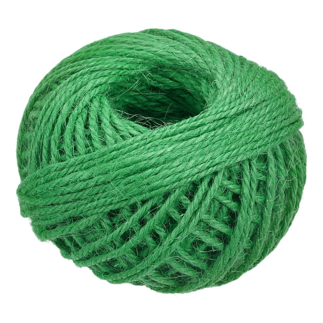 Uxcell 164 Feet 0.08" Jute Twine Jute Rope Jute Twine String Cords Green for DIY