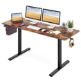 thumbnail image 1 of Costway Bureau Assis-Debout Électrique Réglable en Hauteur 63 x 24 Pouces Brun, 1 of 10