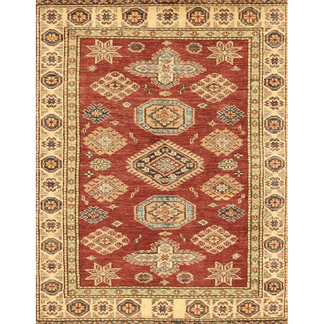 Ahgly Company Tapis d'Intérieur Rectangulaire Abstrait Rouge Tapis de Zone Abstrait, 6 Pieds x 9 Pieds