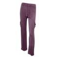 thumbnail image 3 of AherBiu Pantalon de Yoga Grande Taille pour Femmes Jambe Droite Taille Basse Extensible Confortable Pantalon de Détente, 3 of 6