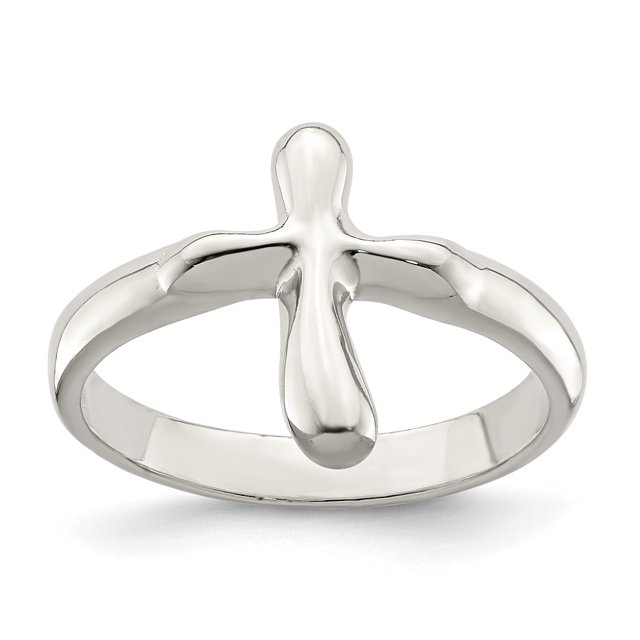 Bague Croix Freeform Verticale en Argent Sterling 925