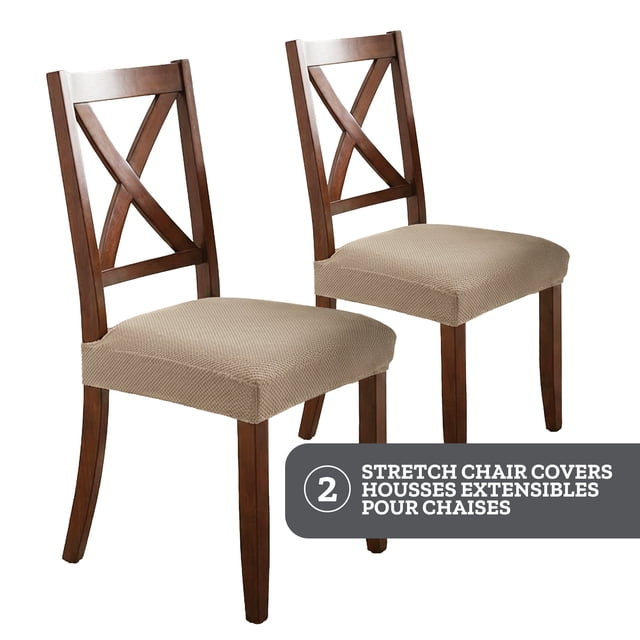 SmartFit Stretch Pixel Dining Chair Covers: Set of 2, Tan/Sand