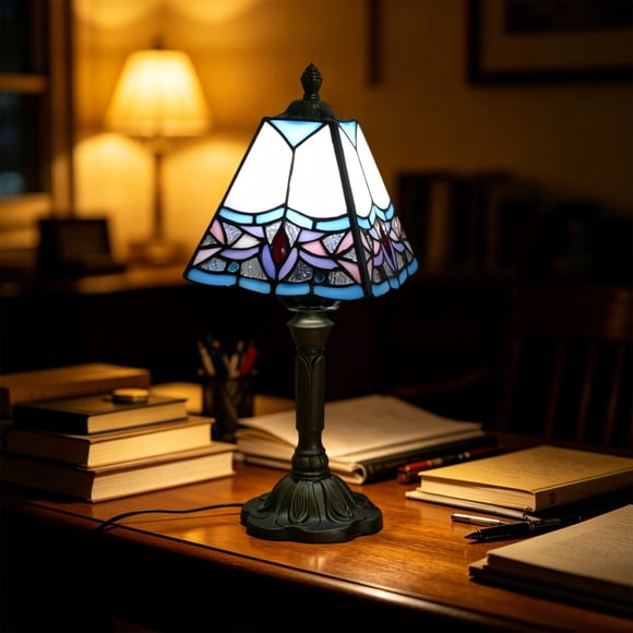 Modern Glass Bedside Table Lamp, Soft Warm Light, Adjustable Brightness, Compact 36x20x15 cm, Nightstand or Living Room Decor