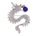 thumbnail image 3 of Hommes Rétro Style Dragon Broche Corsage Parti Badge Bijoux Broche Badge Argent + Bleu, 3 of 9