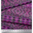 thumbnail image 3 of Soimoi Poly Georgette Fabric Check & Damask Ethnic Print Fabric by the Yard 42 Inch Wide, 3 of 3