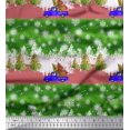 thumbnail image 3 of Soimoi Green Rayon Fabric Car & Pine Tree Nature Fabric Prints By Yard 42 Inch Wide, 3 of 5