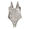 thumbnail image 4 of XZNGL Women Shiny Metallic Two One Piece Swimsuits Bikini Bathing Suit Vest Jumpsuit, 4 of 9