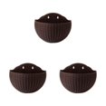 thumbnail image 4 of Youkk Easy To Install Double-layer Plastic Flowerpot For Walls Drainage Flower Pot Coffee 3Set, 4 of 6