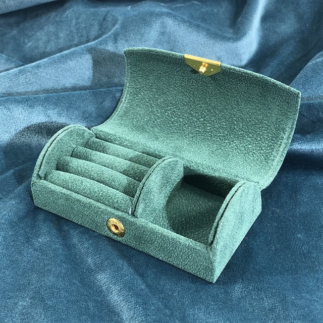 Bead Velvet Travel Portable Arched Small Jewelry Box Jewelry Storage Box Fashion Jewelry Packaging Box