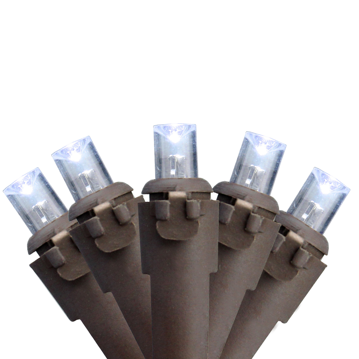 Northlight Lumières de Noël à LED Grand Angle - Blanc Pur - Fil Marron 16,25 Pieds - 50ct