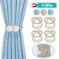 thumbnail image 1 of Amerteer 4 PCS Magnetic Curtain Tiebacks Clips Decorative Rope Holdbacks, Drapery Tie Backs Weave Holder for Window Draperies Hold Curtains Drape Ties Backs 16 inch Holdback, 1 of 7
