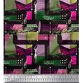 thumbnail image 1 of Soimoi Poly Georgette Fabric Patchwork Color Block Print Fabric by Yard 42 Inch Wide, 1 of 3