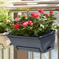 thumbnail image 4 of 4PCS Window Box Planter with Drainage Holes & Matching Saucers,17 Inch Plastic Rectangular Flower Pot for Vegetables Herbs Flower for Indoor Outdoor Garden Decor Patio Balcony Windowsill Deck Railing, 4 of 5