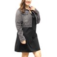 thumbnail image 5 of GRACE & GRANDEUR Women's Plus Jean Jackets Button Down Denim Bomber Jacket, 5 of 5