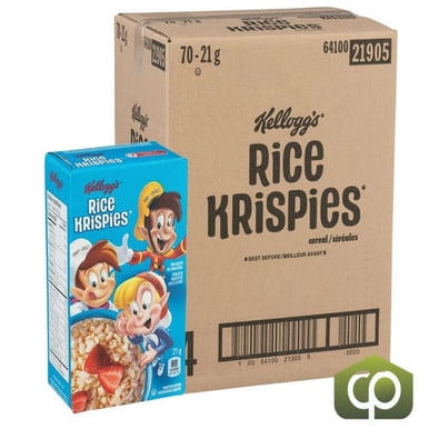 Kellogg's Rice Krispies Individual 21g (70/Case) - Snap! Crackle - 3.85 lbs