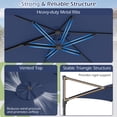 thumbnail image 4 of Costway Parasol Déporté de Patio 10 Pi avec Rotation à 360°, Évent, Base en Croix Incluse Bleu Marine, 4 of 7