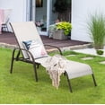 thumbnail image 1 of Costway Chaise Longue d'Extérieur pour Patio en Tissu, Inclinable et Réglable, avec Accoudoirs, pour Piscine, Gris, 1 of 10