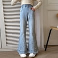 thumbnail image 2 of Girls' Straight Wide Leg Jeans | Comfy Stretch Denim Pants for Ages 5-15, 2 of 9