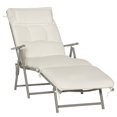thumbnail image 1 of Outsunny Outdoor Chaise Lounge Chair with Folding Design Cream White, 1 of 10