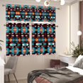 thumbnail image 4 of Aztec Window Kitchen Curtain Tier and Valance,3 Piece Kitchen Window Curtains Set for Living Room Bedroom, 4 of 5