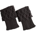 thumbnail image 4 of Women Leg Warmers Knitted Wool Boot Cover Short Leg Warmers with Diamond Mesh, 4 of 4