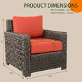 thumbnail image 2 of Krikacy Rattan Wide Seat Armchair, Hand-Woven HDPE All-Weather Chair,for Outdoor Patio, Red, 2 of 7