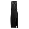 thumbnail image 4 of Ketyyh-chn99 Robes pour Femmes Femme Élégante Robe de Soirée Combinaisons Manche à Volants Shorts Robe Courte Noir,4TG, 4 of 5