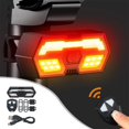 thumbnail image 1 of Dvkptbk Bicycle Tail Lights Remote Control Taillights for Bicycles with Horn Prompt Sound Turn Signal Lights USB Charging Taillights Bicycle Accessories, 1 of 9