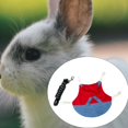 thumbnail image 4 of Milaget Pet Rabbit harness, Small Animal Denim Jacket Coat Harness Belt Vest Hat Set, Suitable for Kittens, Guinea Pig M, 4 of 7