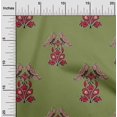 thumbnail image 1 of oneOone Silk Tabby Fabric Leaves|Bird & Floral Block Printed Craft Fabric BTY 42 Inch Wide, 1 of 4