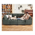 thumbnail image 2 of HONBAY Sectional Sofa Bed Corduroy Sleeper Set with Reversible Storage for Living Room, Green, 2 of 9