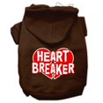 thumbnail image 1 of Heart Breaker Screen Print Pet Hoodies Brown Size Xl (16), 1 of 1