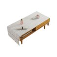 thumbnail image 2 of Cotton Linen Tablecloth Rectangular TV Cabinet Coffee Desktop Fringe Waterproof Table Cloth for Dining Hall Garden 70*180cm Beige coffee, 2 of 9