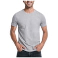 thumbnail image 1 of TIEVOSA T-Shirt pour Homme Ultra Doux Blanc Uni T-Shirt à Col Rond Décontracté Basique pour Homme, 1 of 4