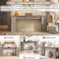 thumbnail image 3 of Fnova Table Console Style Ferme de 70,9 Pouces pour Entrée, Longue Table d'Entrée Étroite en Bois, Assemblage Facile, Gris, 3 of 13