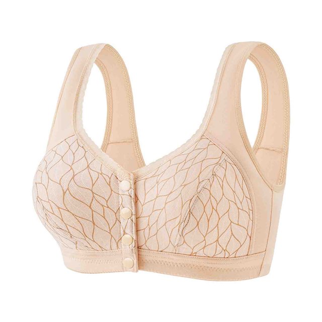 Virmaxy Womens Wireless Bra Lace Plus Size Gathering Underwear Everyday Bra Color Comfortable Hollow Out Perspective Bra Underwear No Rims Yellow-4 38/85