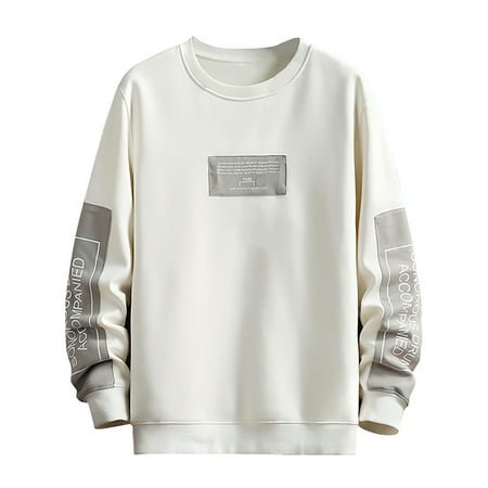 PMUYBHF Chandails en Molleton pour Hommes Sans Capuche Fermeture Éclair Complète Chandail en Molleton Patchwork Col Rond Manches Longues Léger Chandail en Molleton Décontracté Chandail d'Entraînement pour Hommes Chandails en Molleton pour Hommes Grands