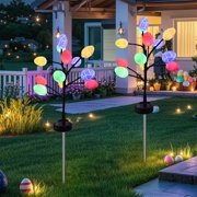 EGNMCR Solar Crackle-Egg Garden Stake Lights Waterproof Outdoor Easter Decoration For Paths Flower Beds And Patios Cracked Egg Garden Light