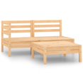 thumbnail image 1 of vidaXL 3 Piece Garden Lounge Set Solid Pinewood, 1 of 5