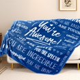 thumbnail image 2 of Men Blanket Get Well Gifts for Men - You are Awesome 50" x 60" Soft Throw Blanket - Inspirational Gift for Him Thinking of You Friendship Feel Better After Surgery Gifts, 2 of 6